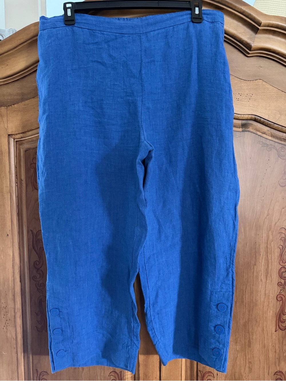 Chico's Vibrant Cobalt Blue Linen Elastic Waist Pants